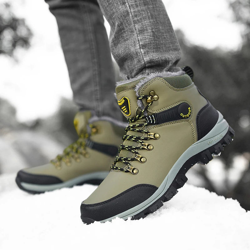 Winter Large Size Plus Velvet Thickened Warm Snow Boots Outdoor Men's High-Top Northeast Cotton Boots Comfortable And Casual