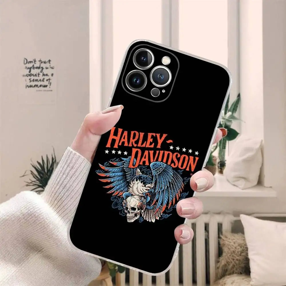 Cool H-Harley Car d-Davidson Phone Case for iPhone 17 16 15 14 13 12 11 Pro Max Plus Soft Cover Personalized DIY
