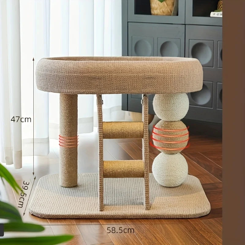 Multi-Level Cat Tree Tower with Scratching Posts & Cozy Perch - Durable Sisal Rope Cat Climber for Indoor Cats, Space-Saving