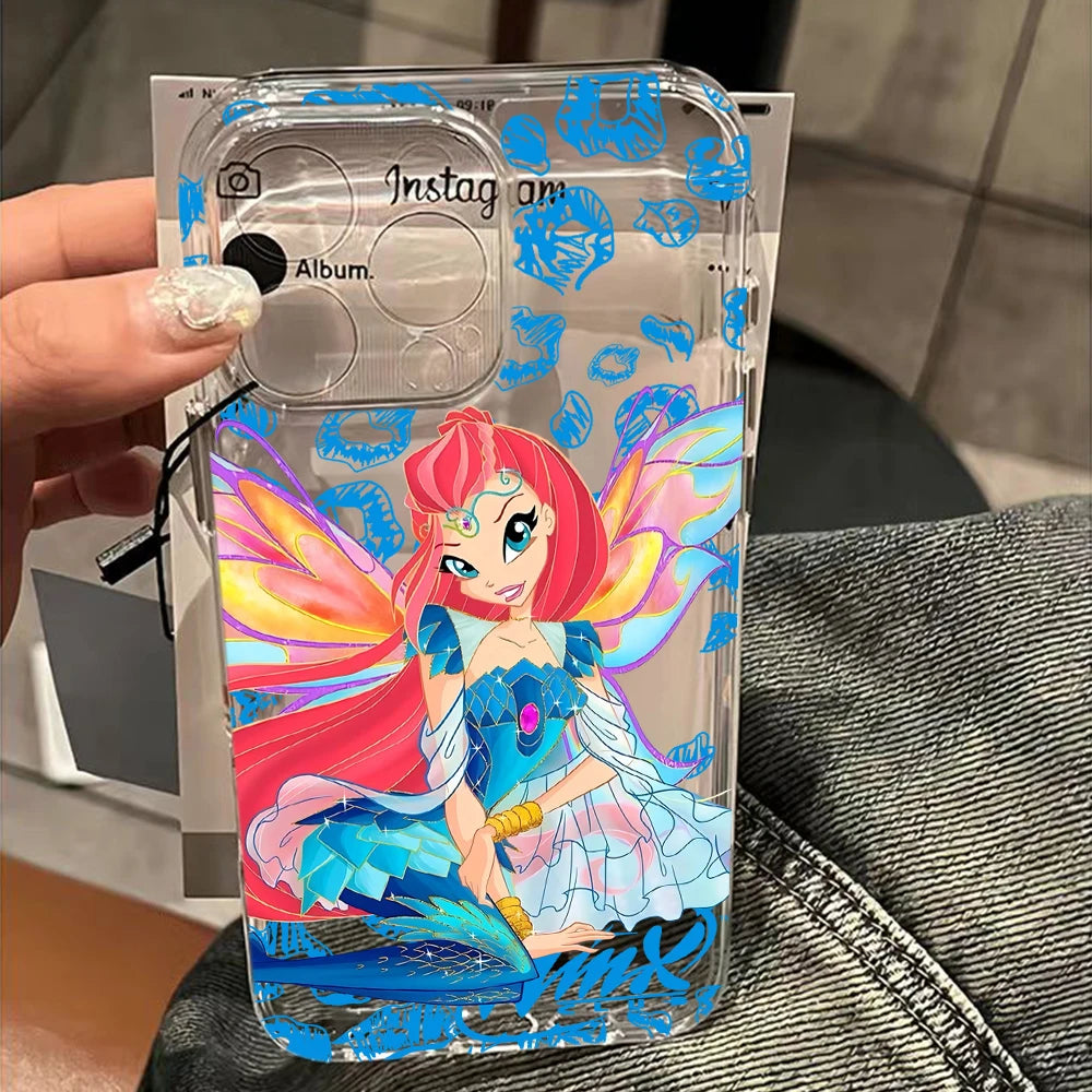 Lovely w-winxs c-clubs Phone Case For iPhone 17 16 16e 15 14 13 12 11 Mini Pro Max XR XSMax 7 8 Air Plus Transparent Back Cover