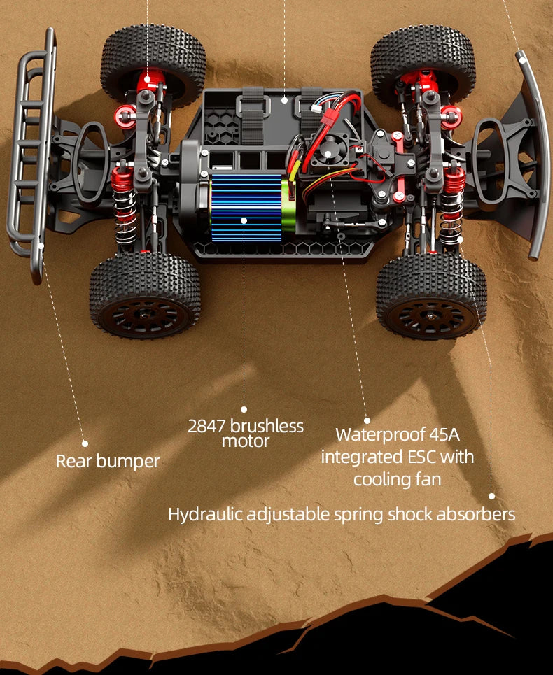 1/14 Q130 RC Car Desert  4WD Off-road Truck 2.4G High Speed Car Racing Drift Remote ControlVehicle Toys For Boys Children