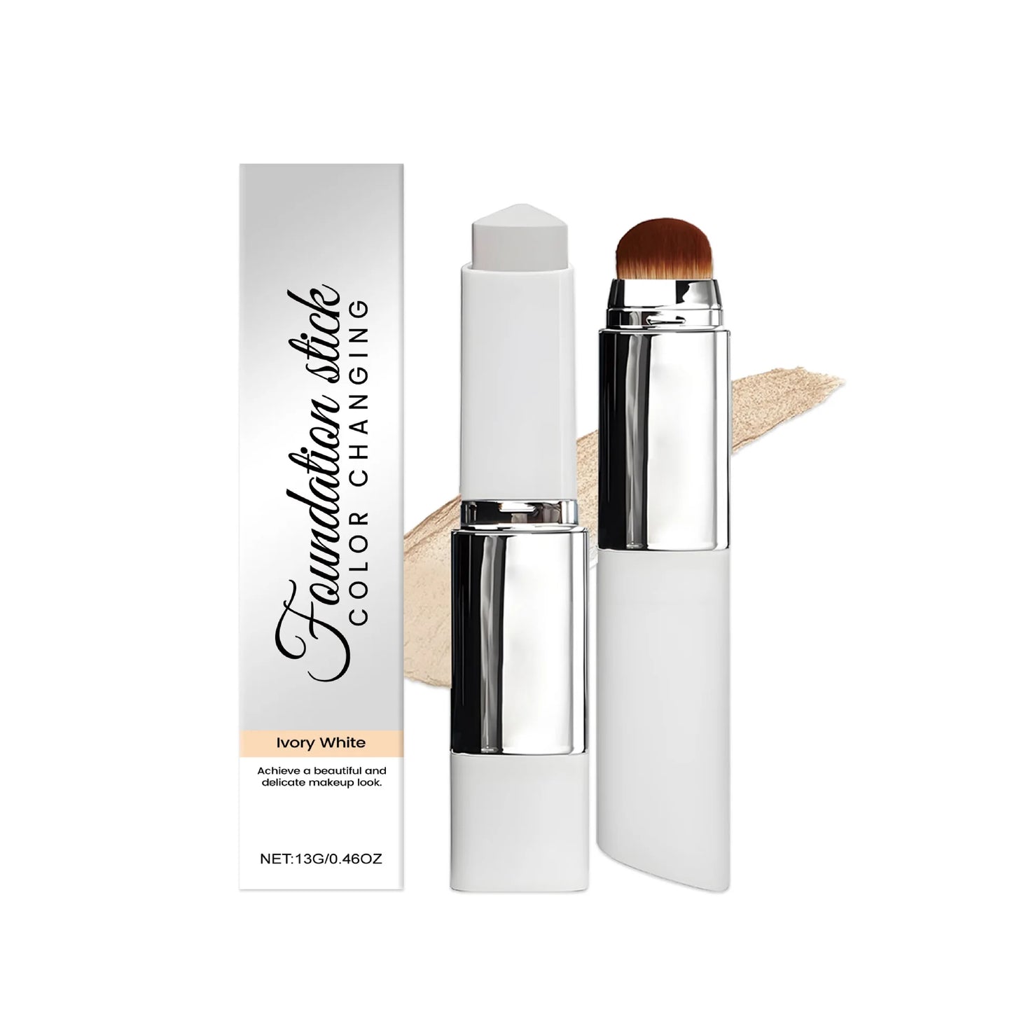 Dual-Action Color-Changing Foundation Stick - Skin-Nourishing, Lightweight Matte Finish, All-in-One Portable Makeup Stick