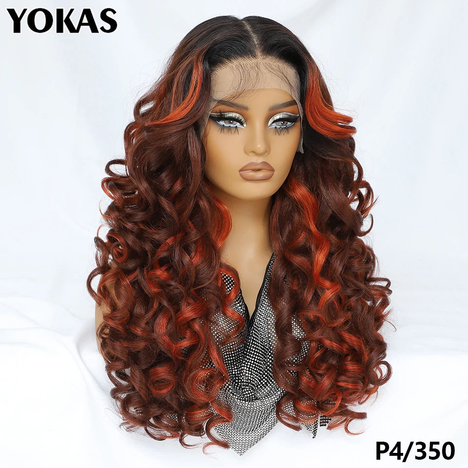 Lace Frontal Wigs 13X6 Synthetic Curly Lace Frontal Wigs With Bangs For Afro Women Pink Blonde Women Wigs With Baby Hair Latisha