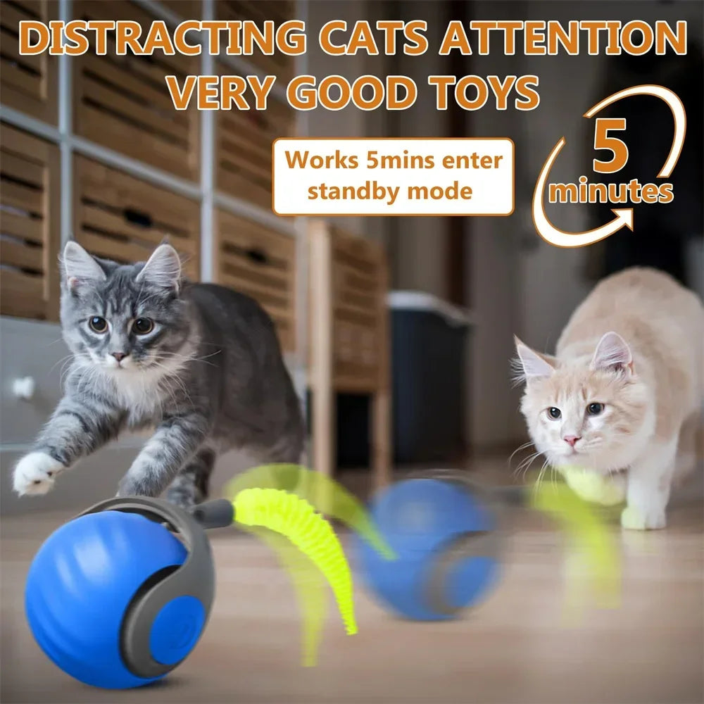 Smart Interactive Speedy Tail 2.0 Cat Toy Automatic Moving Ball Toy for Cats And Dogs Touch Motion Rolling Pet Ball
