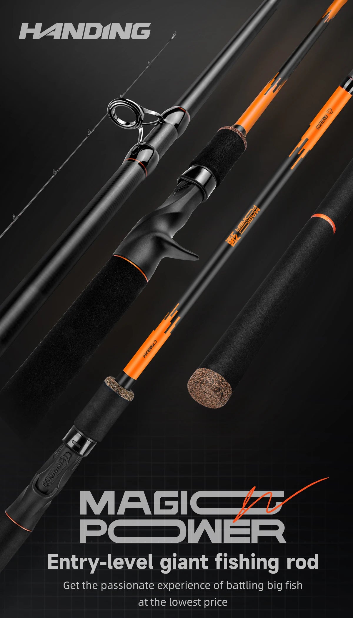HANDING Magic Power Fishing Rod H/XH/XXH–Printed Lure Weight Lower Than Actual, Please Check Detailed Specs(No Buy If Concerned)