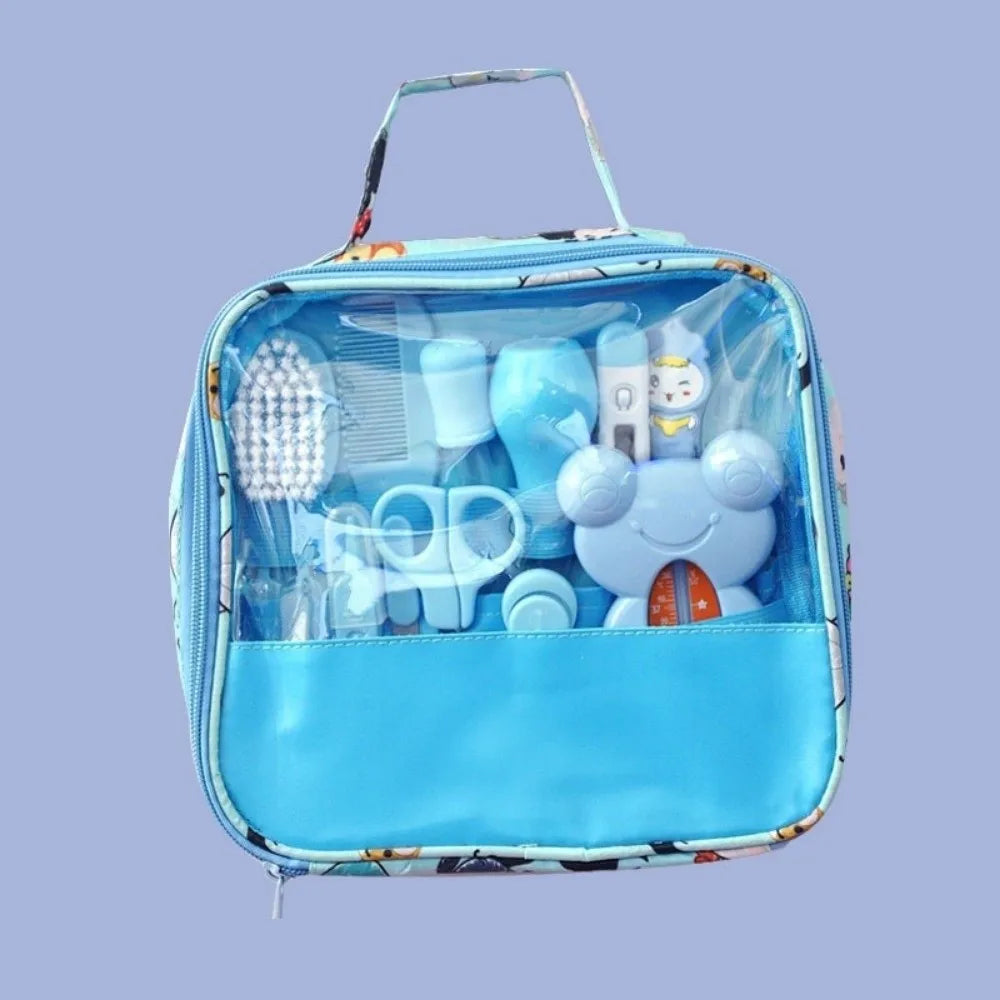 13Pcs/Set Multi-functional Baby Care Kit Hair Wash Brush Nasal Aspirator Baby Grooming Kit Comb Nail Clipper