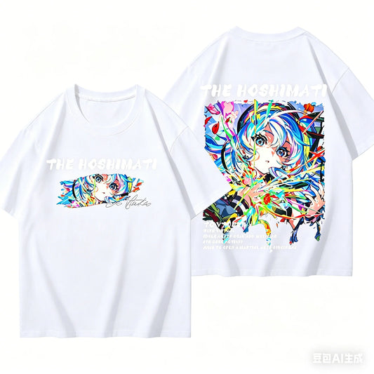 Hoshimachi Suisei T-shirt personality Clothes New Model Anime T-shirt Yearround clothing Streetwear Plus Size Unisex hot product