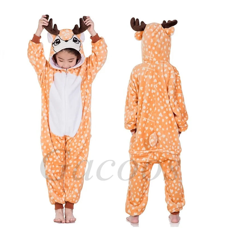 2024 Kigurumi Cat Onesie Kids Unicorn Pajamas For Children Animal Cartoon Blanket Sleepers Baby Costume Winter Boy Girl Jumspuit
