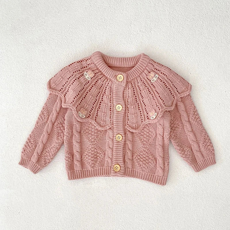 2025 New Autumn 0-3Yrs Newborn Baby Girls Sweater Coat Infant Baby Girls Knitting Cardigan Sweater Long Sleeve Cardigan Coat
