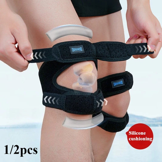 1/2pcs Sport Patellar Strap Silicone Cushioning Knee Pads Meniscus Strap for Men Women Sports Safety
