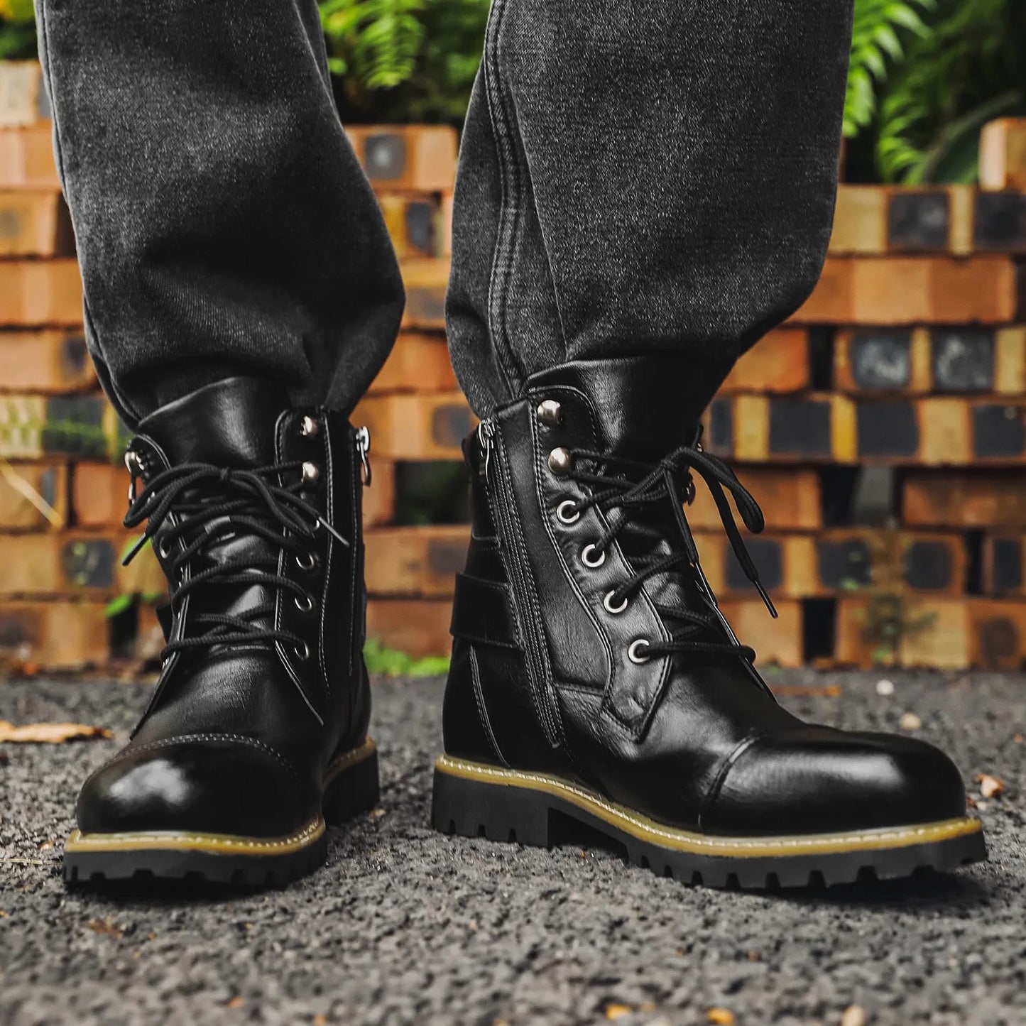 size 38-48 motorcycle boots men footwear man designer shoes ankle boots botines botas moto hombre botas casuales
