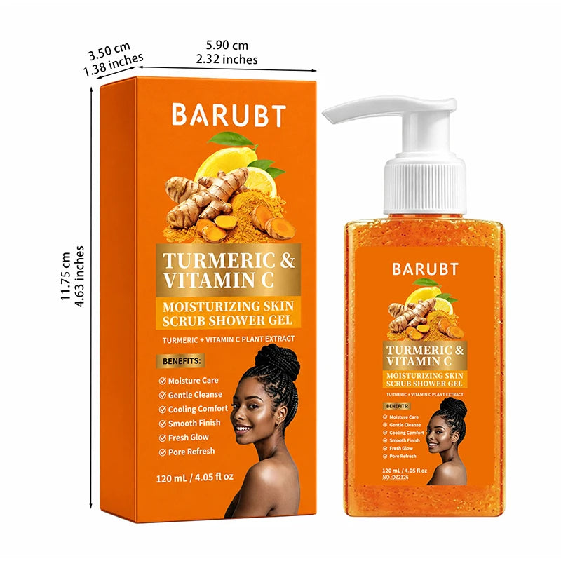Turmeric&Vitamin C Moisturizing Body Wash, Exfoliating Cleansing Smoothing Body Wash, Gentle Scrub Finish Refreshing Natural Sce