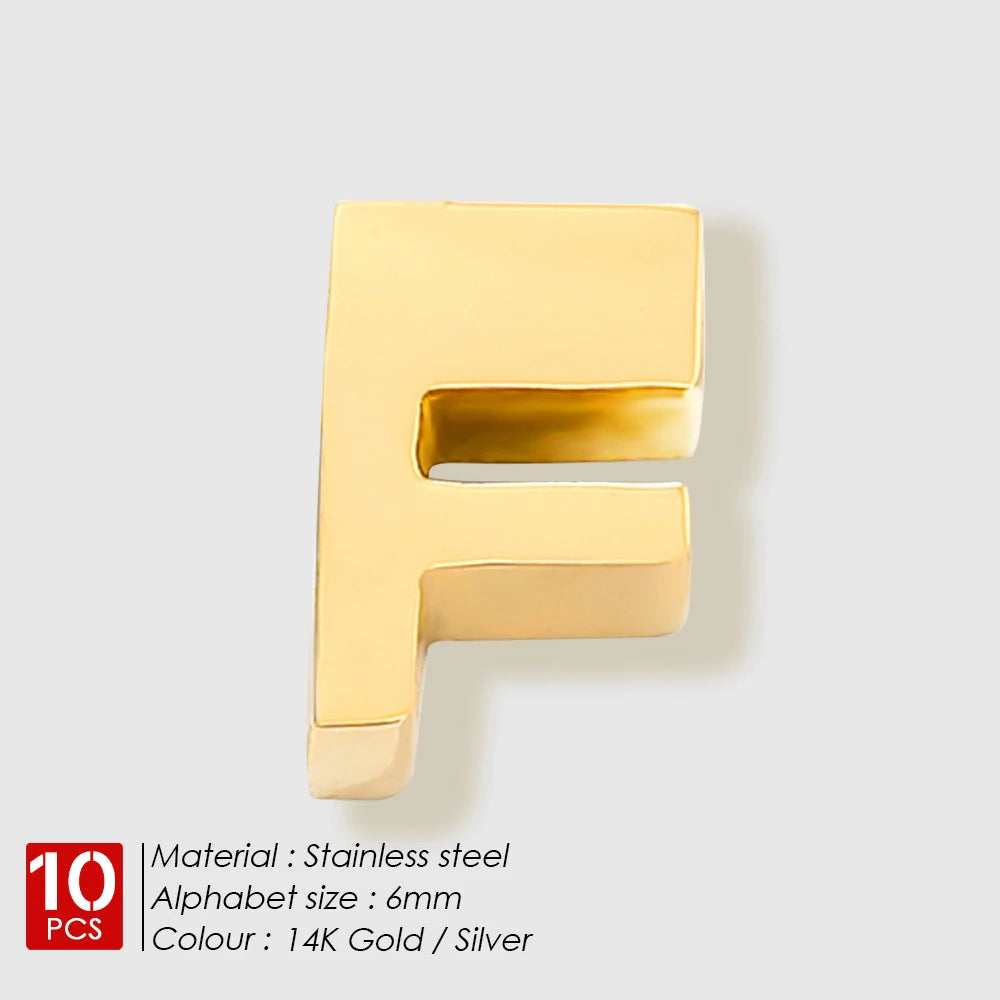 EManco 10PCS Minimalist Style Stainless Steel 26-Letter Pendant for Custom Name Jewelry Commute Social Casual Fashion Accessory