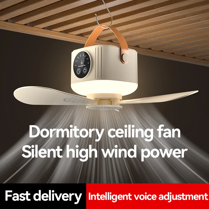 Portable Outdoor Camping Tent Fan New Remote Control Household Ceiling Fan Lighting Durable Rechargeable 3600mah