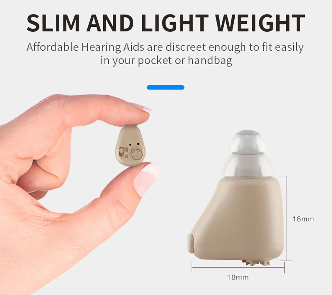 USB Charging Mini Ear Canal Hearing Aids - Lightweight, Adjustable Volume, Clear Sound Quality, Portable Comfortable