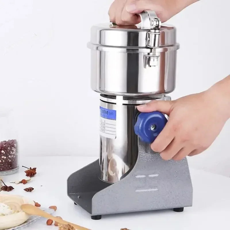 DIVEDEER 304 Stainless Steel Grinder Home Use 800g Small-Particle Grain Mill Herbal Medicine Grinder Ultra-Fine Pulverizer