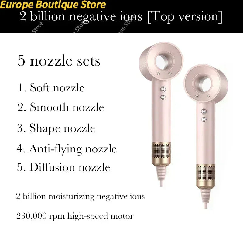 New Super Hair Dryer 220V Leafless Hair Dryer Personal Hair Care Styling Negative Ion Tool Schedule Negative Ion Electric Dryer