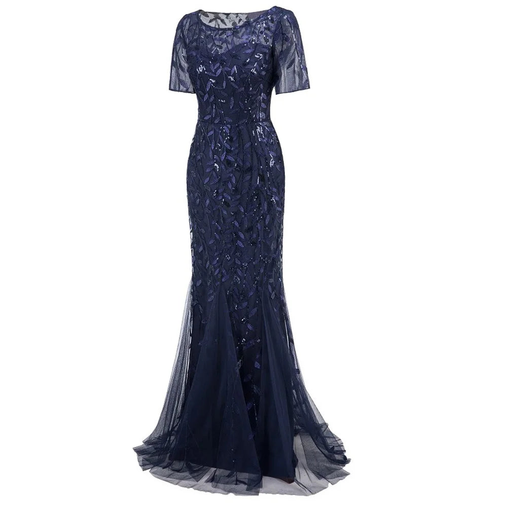 Sexy vintage Maxi Sequin cocktail Dress bridesmaid Prom Dresses for Women Casual Party Long sleeve club Bodycon Dress vestidos