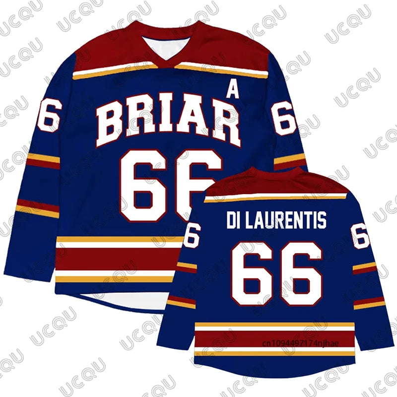 2026 Off Campus Briar University Hockey Jersey Graham 44 22 DI LAURENTIS 66 Tucker46 Men Women Long Sleeve T-shirt Sports Tops