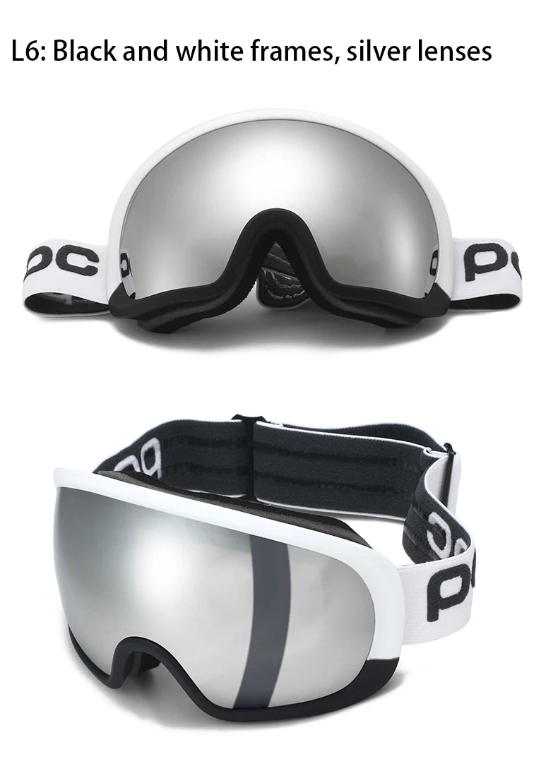 Snow Ski Goggles Snowboarding Skiing Mask for Men Women Anti-Fog Lens Kit UV400 Protection Snowmobile Glasses Motorcycle