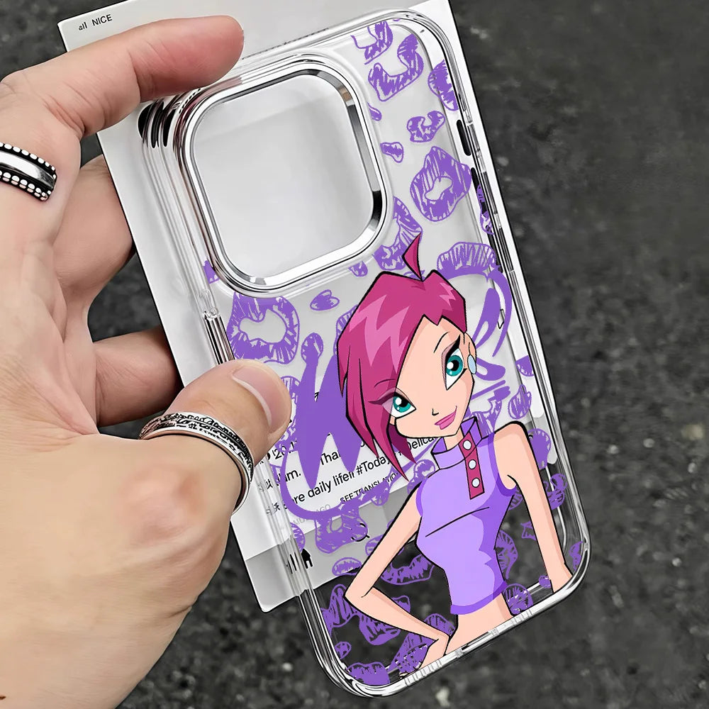 W-Winx C-Club Phone Case for IPhone 17 16e 16 15 14 13 12 11 Mini Pro Max X XR XSMAX 8 7 Air Plus Transparent Soft Cover