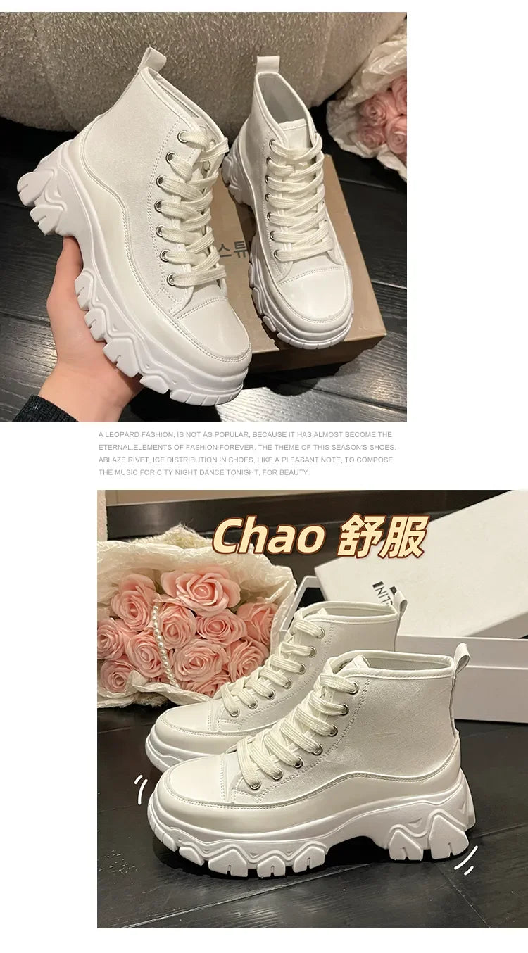 New Women Run Star Sneakers High Top Platform Women Sports Shoes White Black Casual Fashion Canvas Shoes Vulcanized Shoes Feme