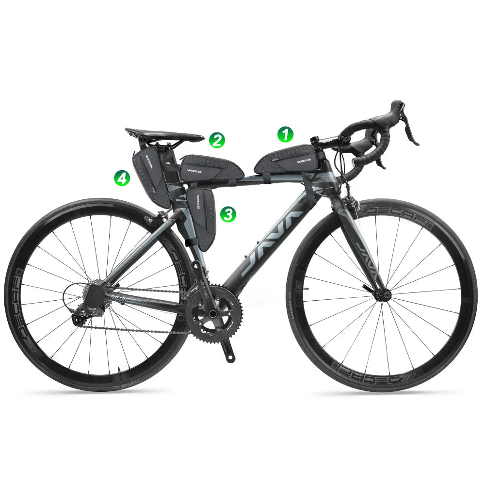 NEWBOLER Bike Bag 1.2L Portable Frame Front Tube Cycling Bag MTB Road Bicycle Pannier Bag Large Capacity Ultralight Cycling Bag