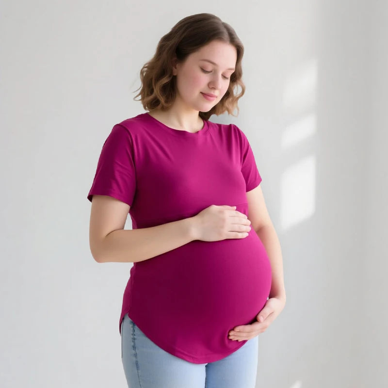 Emotion Moms Summer Invisible Zipper Pregnancy Maternity Top Lactation Clothing Breastfeeding For Pregnant Women Big Size