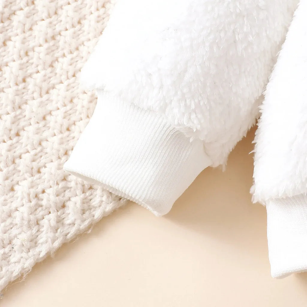 Winter 3PCS Baby Girl Clothes Sets Long Sleeved Plush Cute Top+Leopard Print Skirt+Hat Fashion Outfits for 0-3Years Toddler Girl