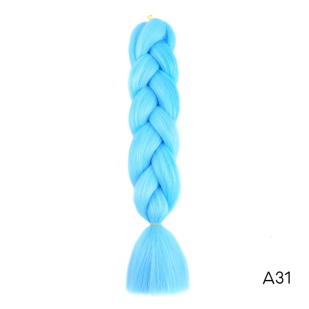 Synthetic 24Inch Long Jumbo Braids Extensions Yaki Straight Braiding Hair Afro Ombre Color Hair for Women