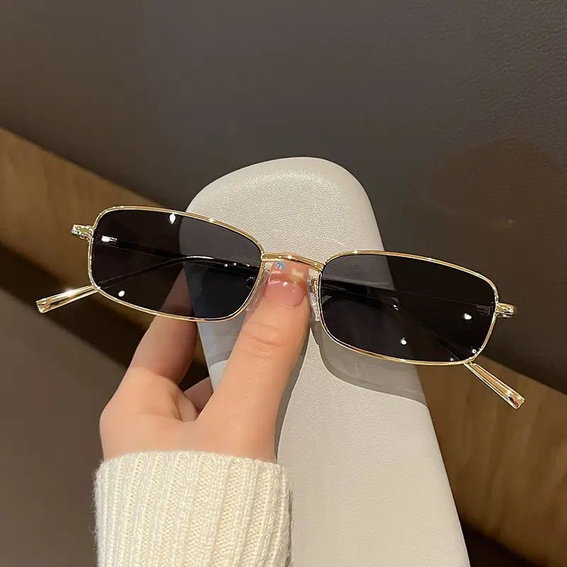 Fashion Rectangle Sunglasses Men Women Vintage Square Driving Sun Glasses Luxury Brand Metal Frame Eyewear Lentes De Sol