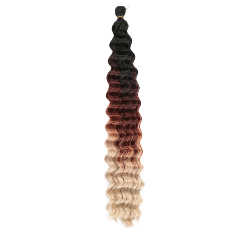 22-28 Inch Deep Wave Twist Crochet Hair Natural Synthetic Braid Hair Afro Curls Ombre Braiding Hair Extensions Hair Expo City