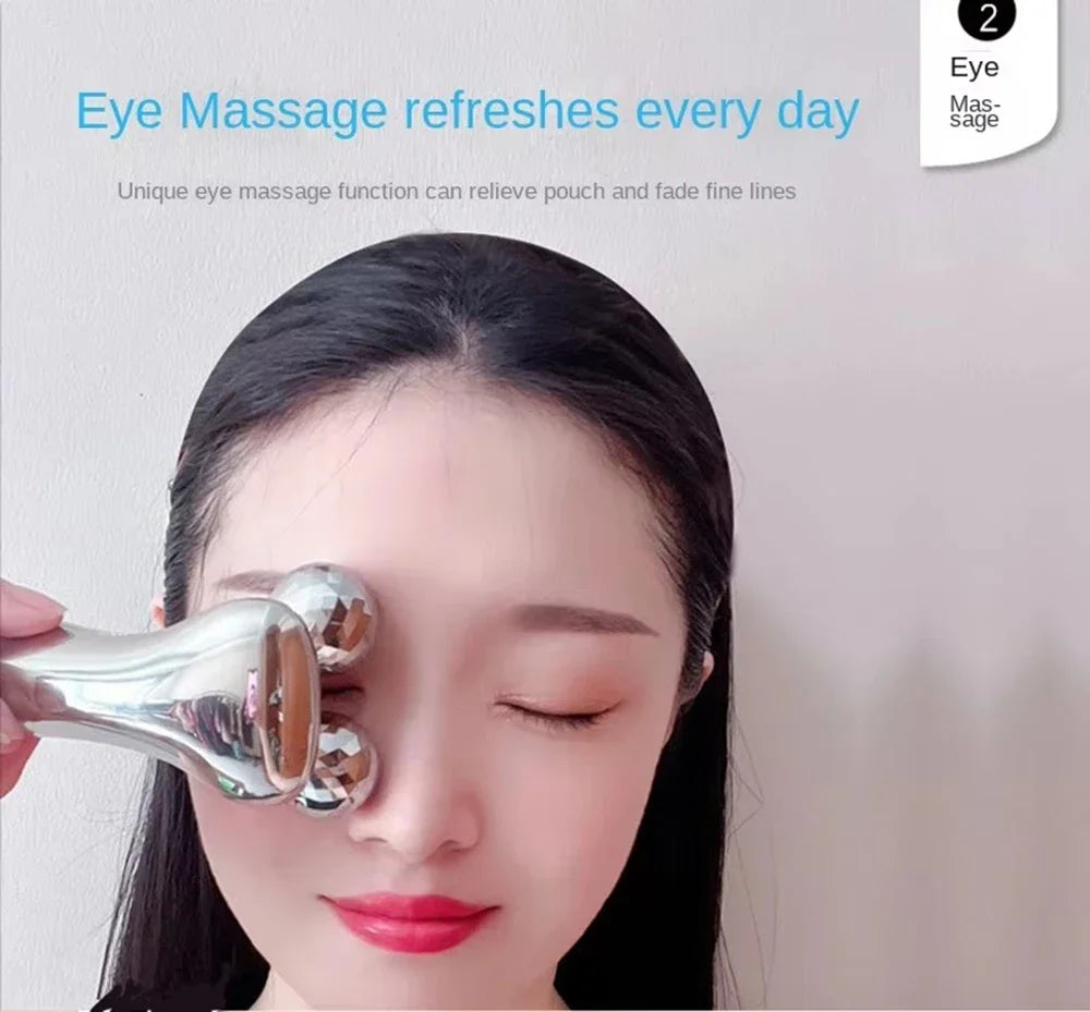 Electric Facial Micro-current Beauty Instrument LED Display Face Lift Roller Massager Skin Tighten Massage Beauty Devices