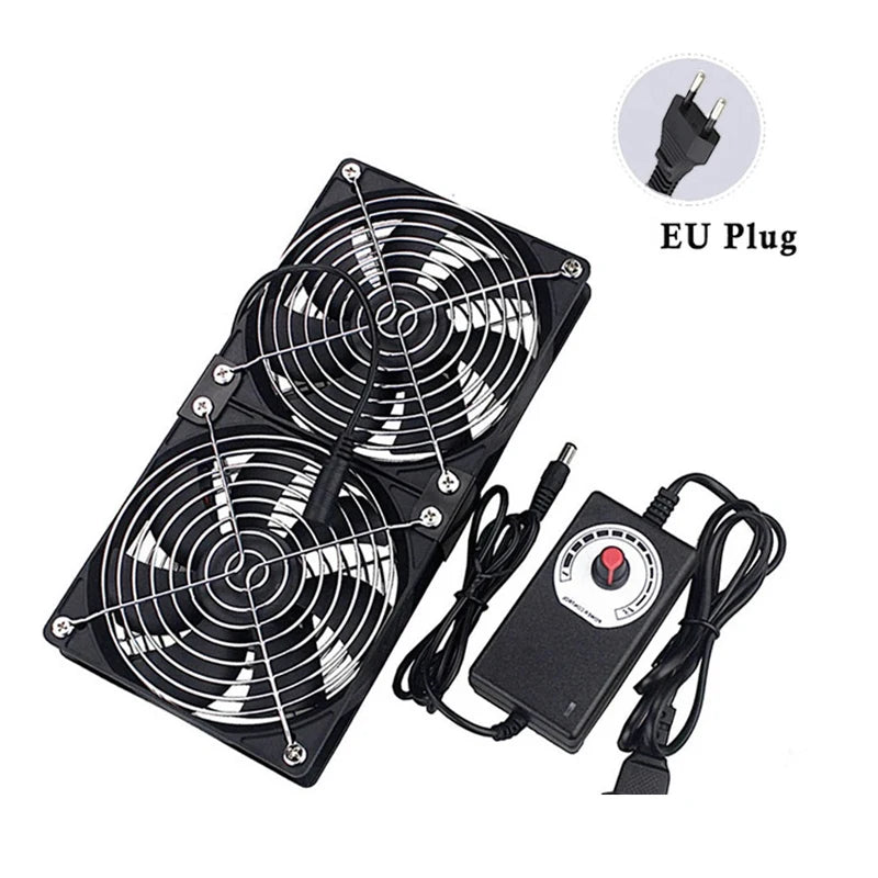 220V 12V Cooling Exhaust Fans with Controller 12cm for GPU VGA Btc Machine Workstation Cabinet Radiator Server Fan