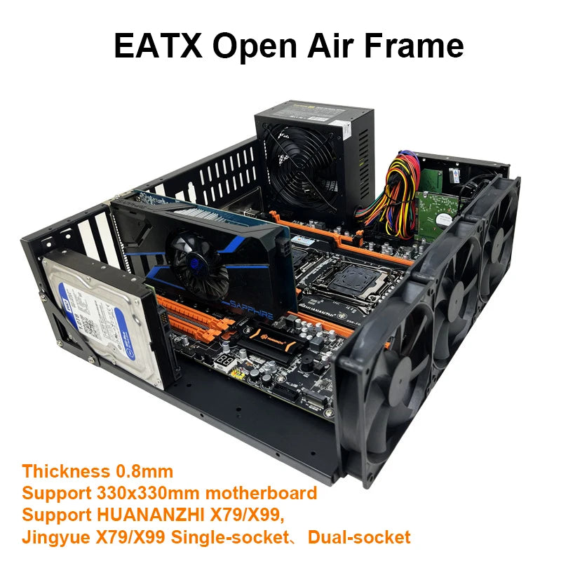 DIY PC Test Bench Open Chassis Rack for ATX/M-ATX/ITX Motherboards Solid Open Air Simple Rack DIY Computer Case Easy to Assemble