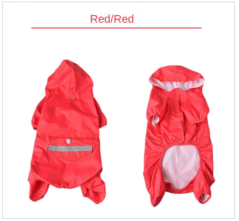 Dog Raincoat Puppy Rain Coat with Hood Reflective Waterproof Dog Clothes Soft Breathable Pet Cat Small Dog Rainwear XS - 5XL