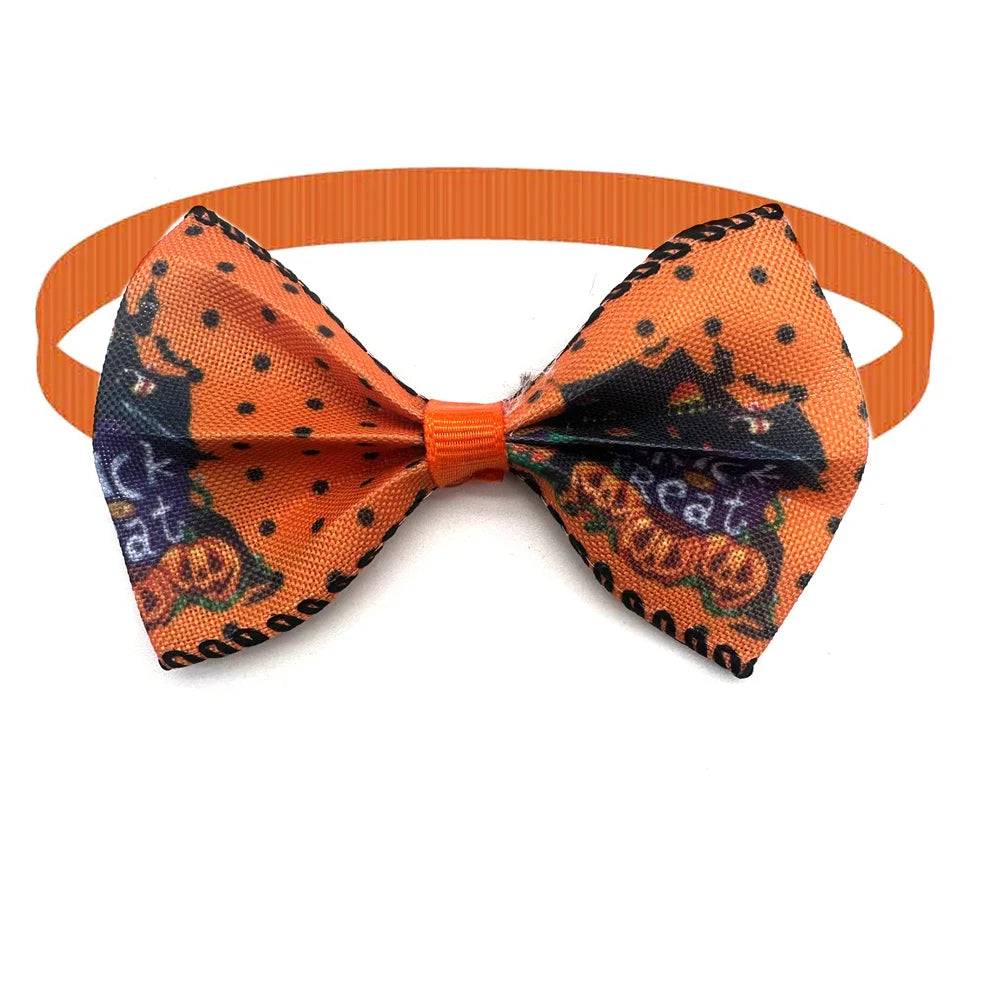 30/50 Pcs Holiday Pet Dog Bow Ties Puppy Halloween Collar Dog Bow Tie Design Puppy Collar for Small Dog Cat Grooming Products
