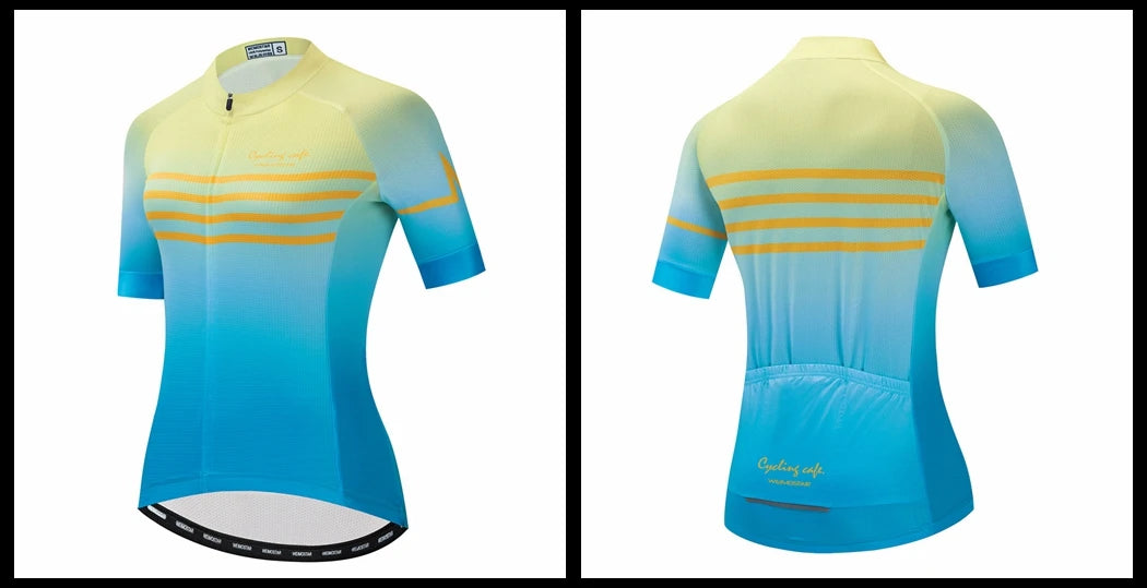 Blue Black Womens Cycling Jersey Pro Team Cycling Clothing Summer MTB Bike Jersey Breathable Bicycle Shirt Maillot Ciclismo