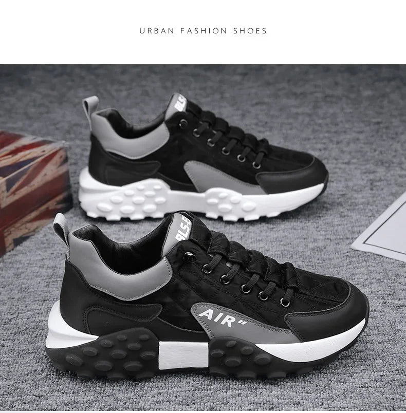 Men's Spring New Sport Shoes Casual Classic Trendy Thick Bottom Leisure Shoes Breathable Microfiber Upgraded Spring Autumn
