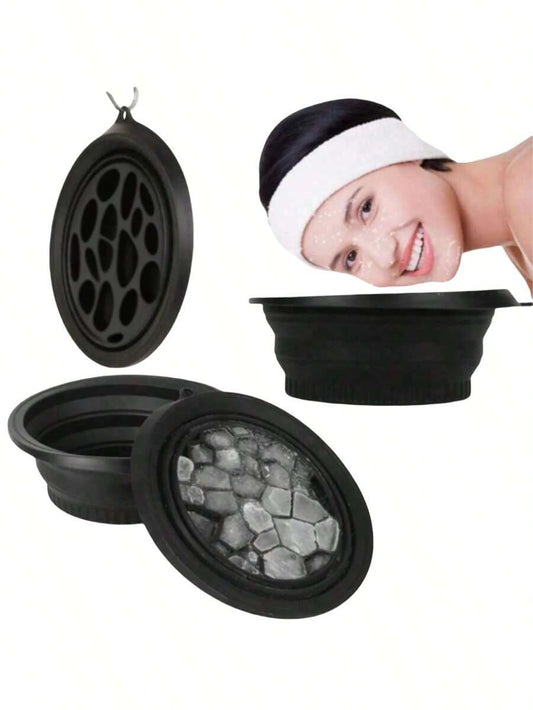 1 Multifunctional Ice Basin for Facial Ice Compress Care, Silicone Outdoor Foldable Basin, Beauty Instrument, Ice Bath Basin, Travel Essentials, Face Washer ﻿