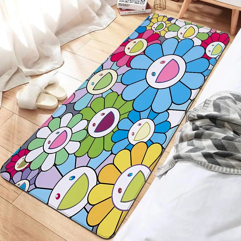 Flower T-Takashi Art M-Murakami Entrance Door Mat Nordic Style Home Doormat Bathroom-Toilet Mats Bedroom Hotel Decor Mat