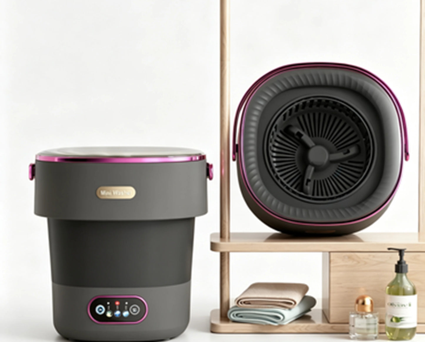 Foldable Mini Washing Machine 13L, 3 Deep Cleaning Modes with Removable Spin Basket, Compact Portable Washer for Baby Clothes