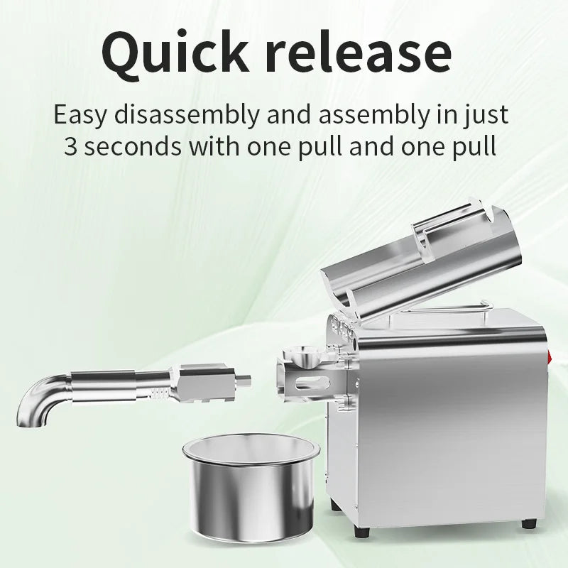 Electric Oil Press Machine, Cold/Hot for Home Use Automatic Oil Extractor for Peanut, Sesame, Sunflower Seeds, Stainless