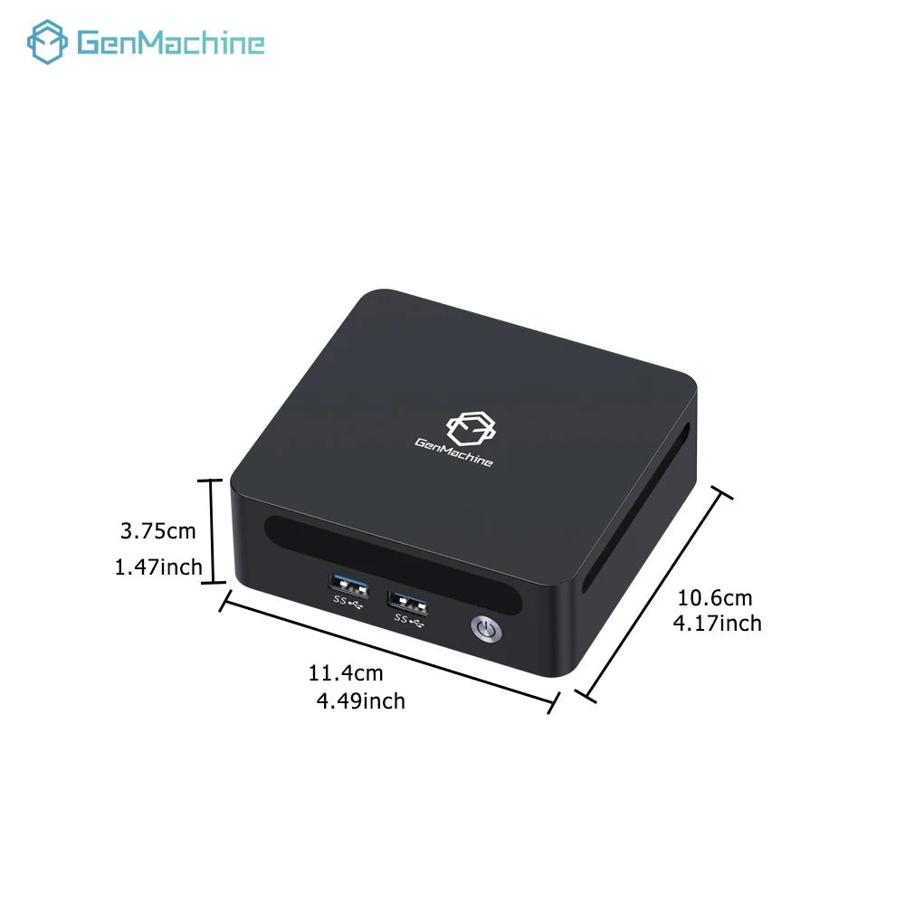 GenMachine AMD Ryzen 5 6600H ES Mini PC 4.5GHz TDP 45W Windows 11 DDR5 6400Mhz RAM 2.5G LAN USB4 WIFI6 Mini Pc Gaming Computer