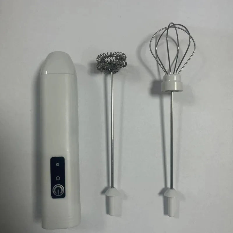 MINI Milk Frother USB Rechargeable 3 Speeds Foam Maker Coffee Whisk Mixer Electric Handle Blender Egg Beater