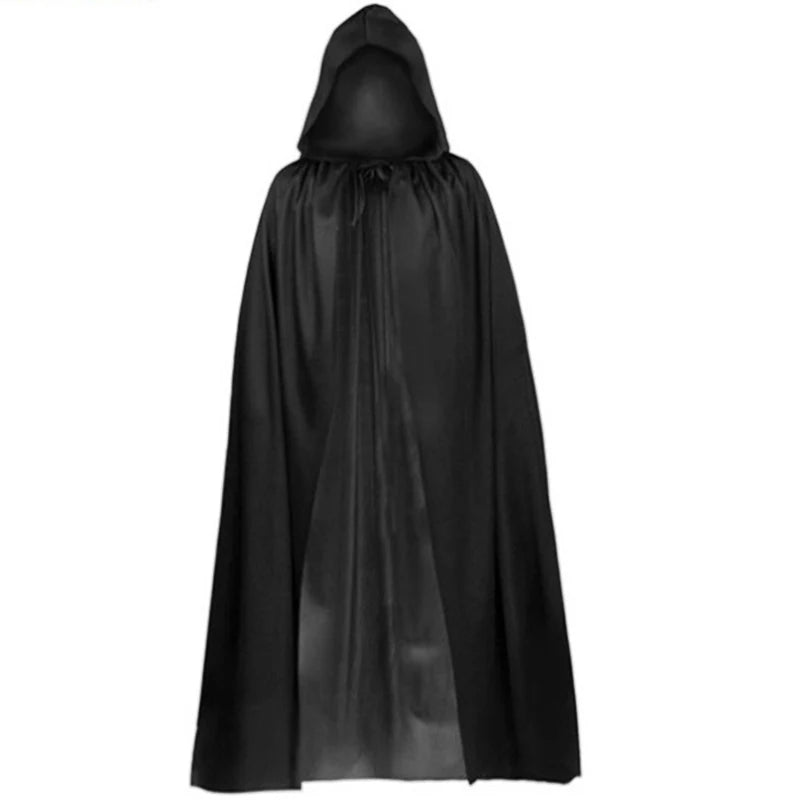 Sexy Halloween Costumes Woman Men Cosplay Hooded Cape Sheer Transparent Stand Collar Erotic Sex Costumes Stage Show Costumes