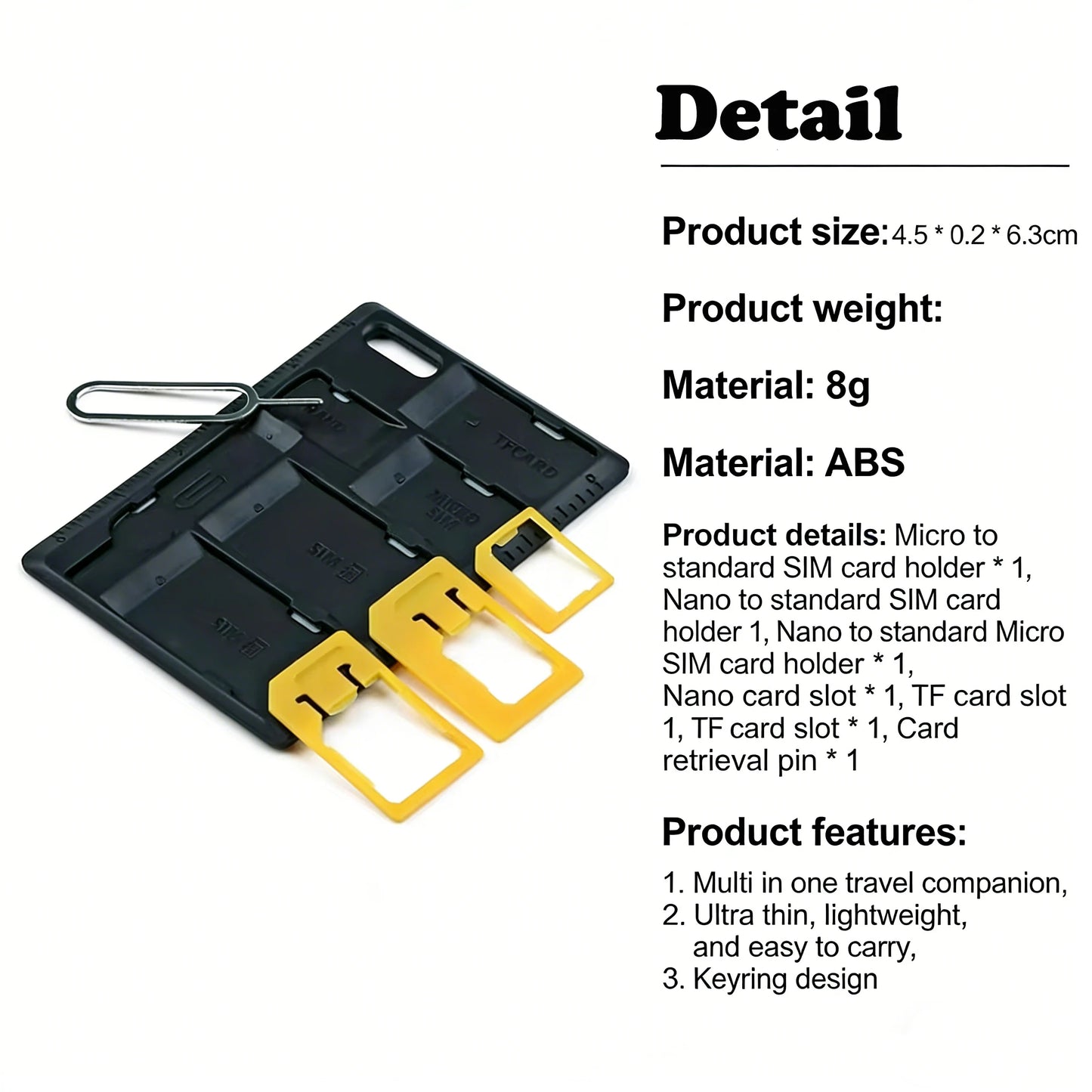 Universal 4 in 1 SIM Card Adapter Storage Case Kits For Nano Micro Standard SIM Card Memory Card Holder Reader Cover