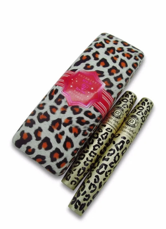 1 Set / 2 Pcs High Quality Love Alpha 3D Fiber Lashes Mascara Rimel Makeup Set Maquiagem Wild Leopard Waterproof Double Mascara