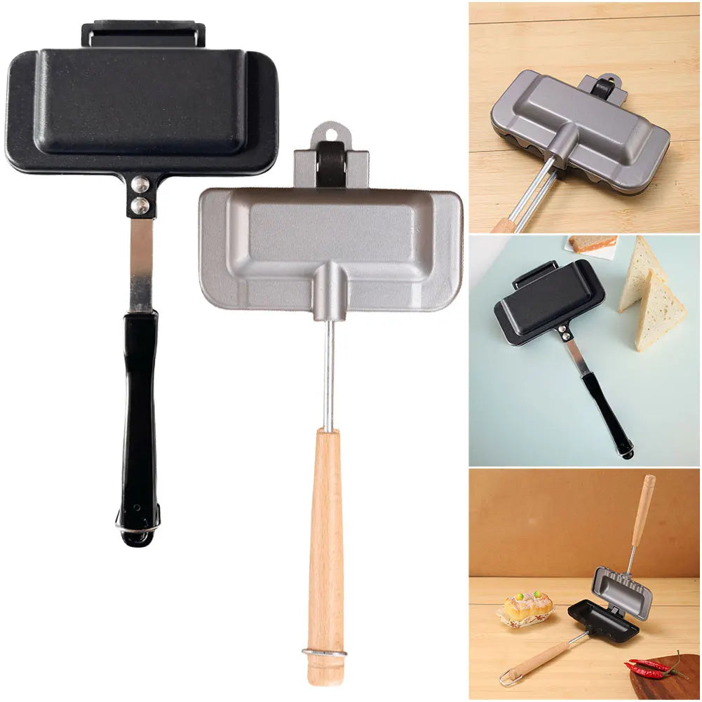 Waffle Pancake Baking Barbecue Oven Mold Hot Dog Toaster Non Stick Aluminum Alloy Grill Frying Pan Double-Sided Sandwich Fry Pan