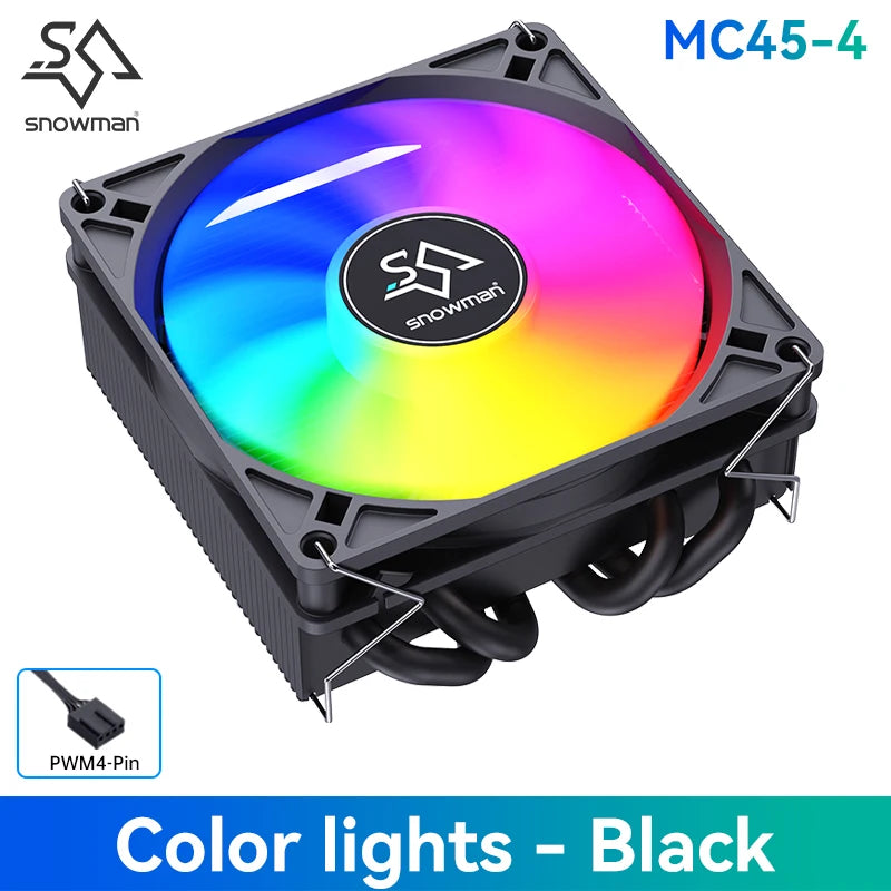 SNOWMAN MC45-4 ITX CPU Cooler Air 4 heat pipes cooling PC heat sink ARGB Fans PWM Intel LGA1851 1700 1200 1151 X99 2011 AM5 AM4